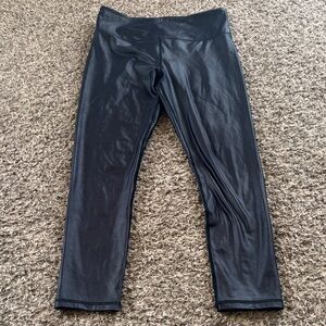 Zyia Active Black Shine 7/8 Leggings size 12